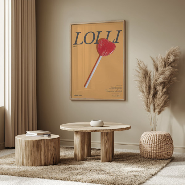 Heart Lollipop Poster 50x70 cm
