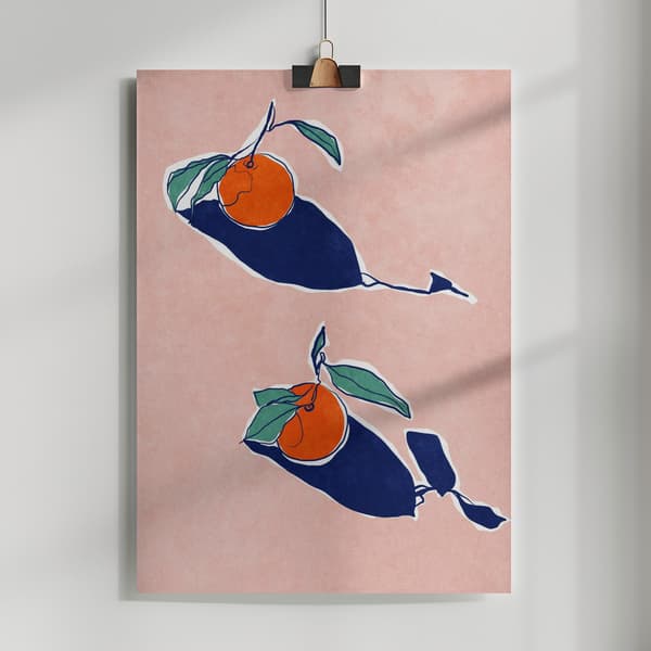 Abstract Oranges Poster 50x70 cm
