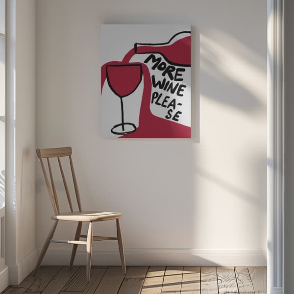 More Wine Please Canvastavla 30x40 cm