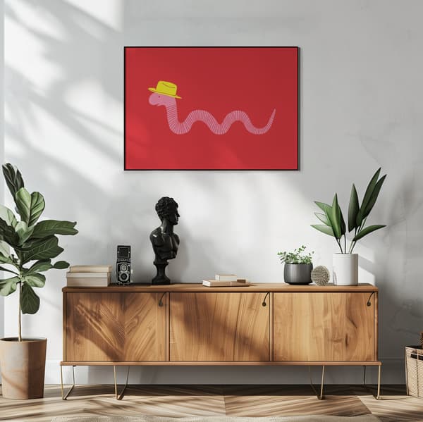 Wiggly Western Worm Poster 40x30 cm