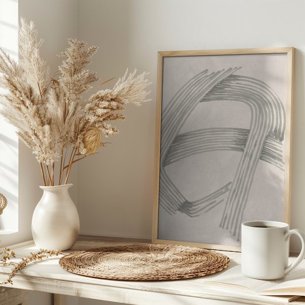 Abstract Grey Intersections 02 Poster 30x40 cm