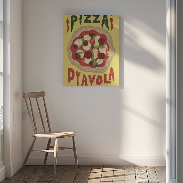 Pizza Diavola Canvastavla 30x40 cm