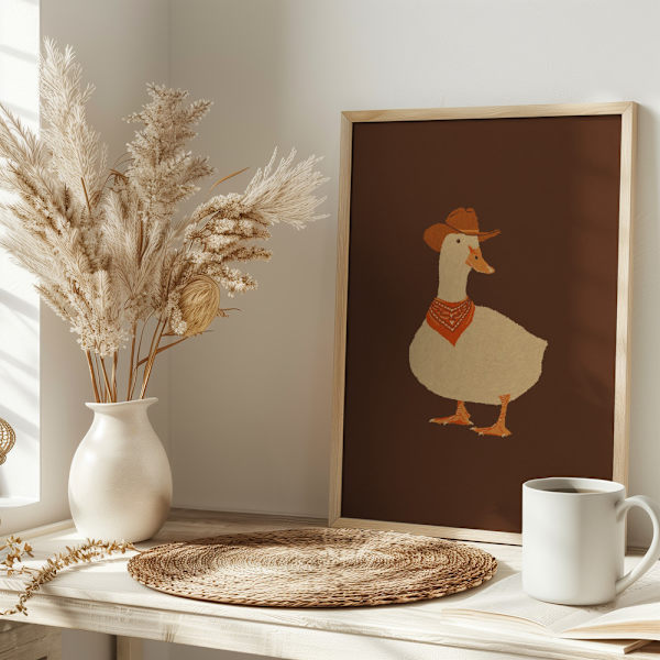 Bo the Cowboy Duck Poster 30x40 cm