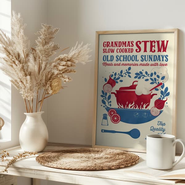 Grandmas Stew kitchen print Poster 30x40 cm