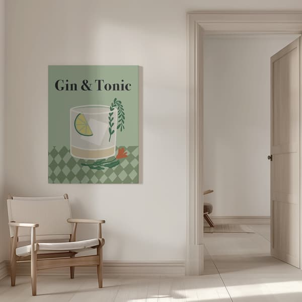 Gin & Tonic Canvastavla 50x70 cm