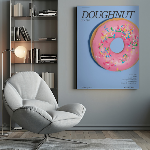 Pink Glaze Doughnut Canvastavla 50x70 cm