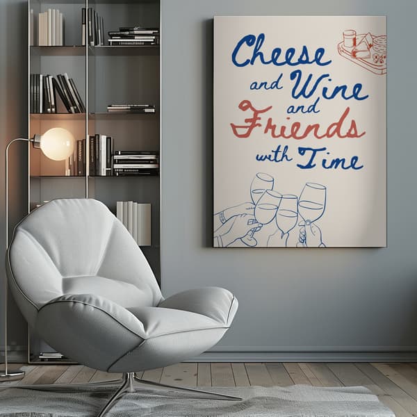 Cheese and wine... Canvastavla 50x70 cm