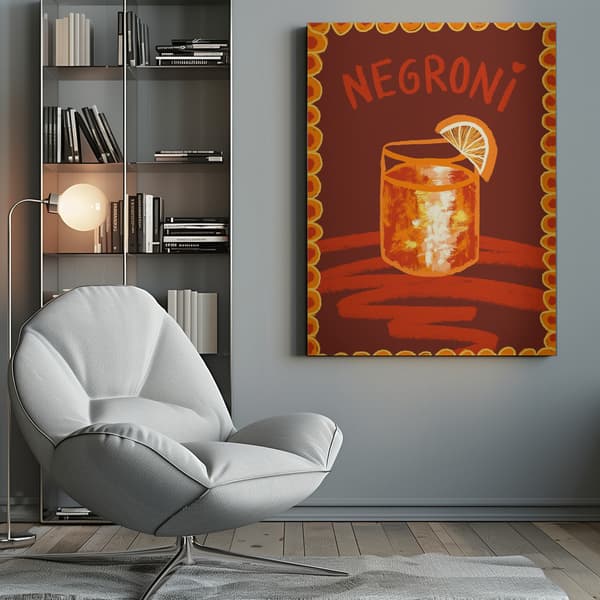 Cocktail Negroni Canvastavla 50x70 cm