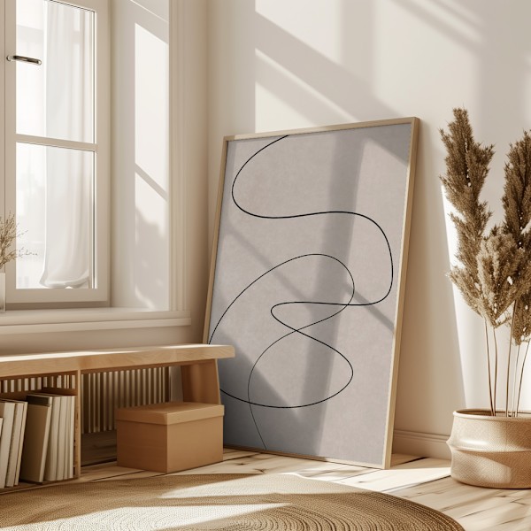 Minimal line art abstract drawing 02 Poster 50x70 cm
