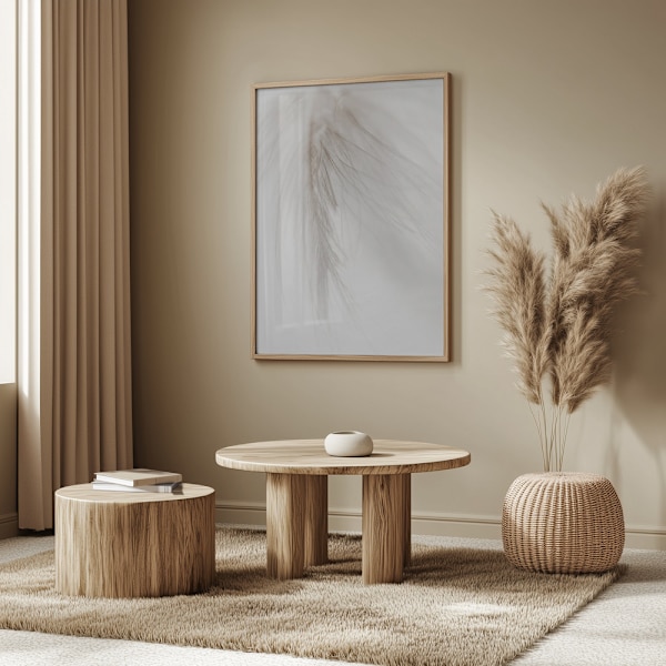 White Feather Poster 50x70 cm