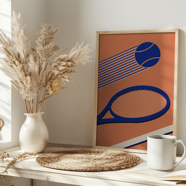 Tennis 80s Poster 30x40 cm