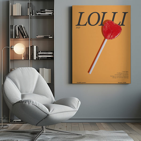 Heart Lollipop Canvastavla 50x70 cm