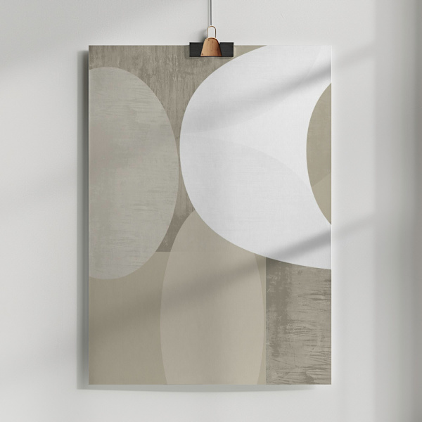 Black Whiteneutral Shapes 1 Poster 50x70 cm