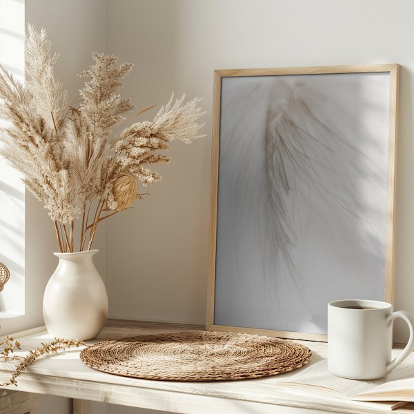White Feather Poster 30x40 cm
