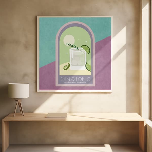 Kokteyl Gin Tonic Poster 50x50 cm