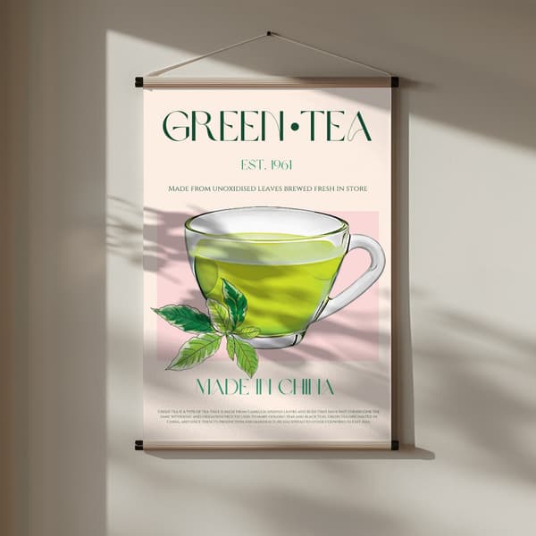 Green Tea Poster 30x40 cm