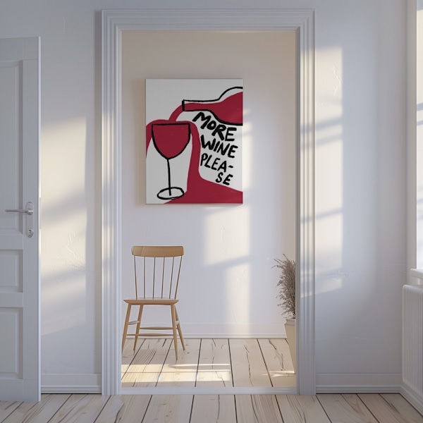 More Wine Please Canvastavla 50x70 cm