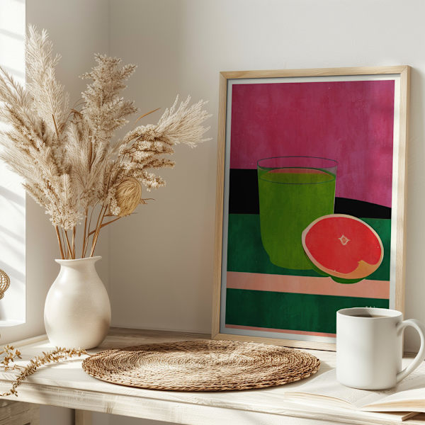 Pink, Little Grapefruit Poster 30x40 cm