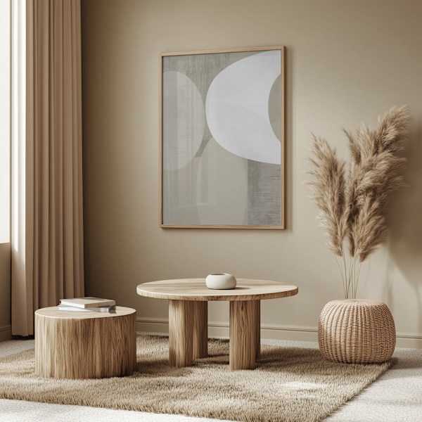 Black Whiteneutral Shapes 1 Poster 50x70 cm
