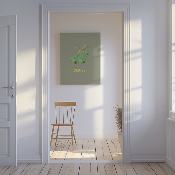 Olives in Green Canvastavla 50x70 cm