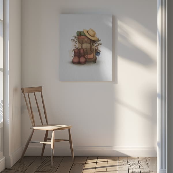 Backpack Travel Canvastavla 30x40 cm