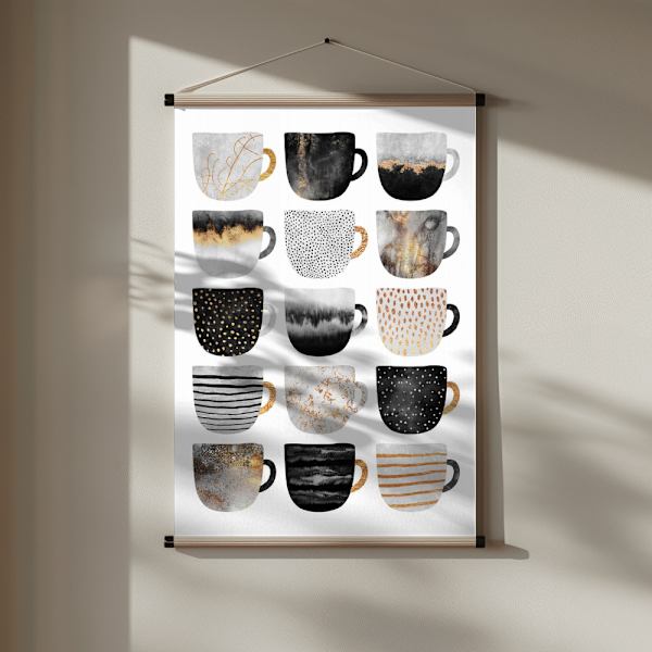 Pretty Coffee Cups Poster 30x40 cm