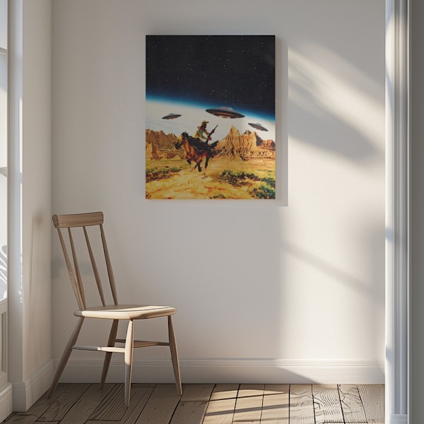 UFO Space Chase Canvastavla 30x40 cm