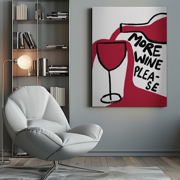More Wine Please Canvastavla 50x70 cm