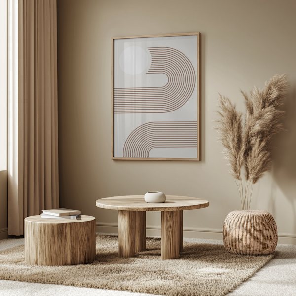 Beige Arc Poster No.2 Poster 50x70 cm