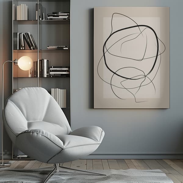Soft Abstract Lines Art Canvastavla 50x70 cm