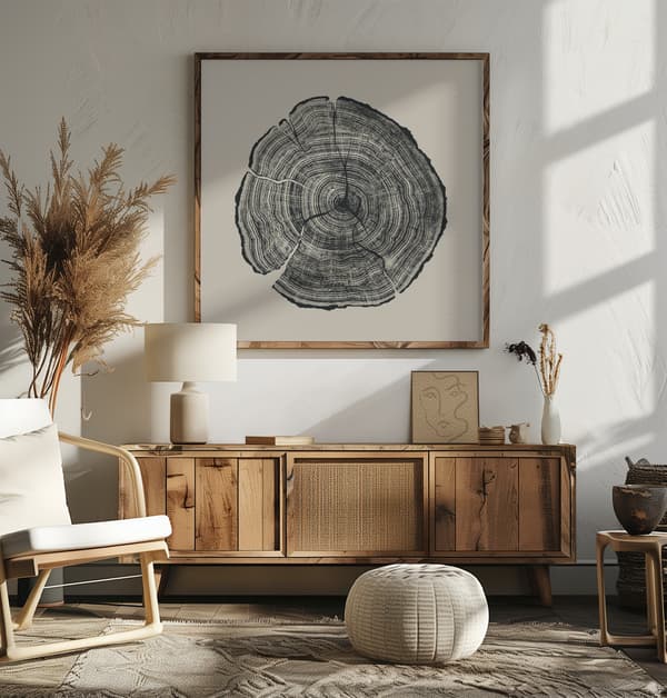 Hand Drawn Oak Poster 50x50 cm