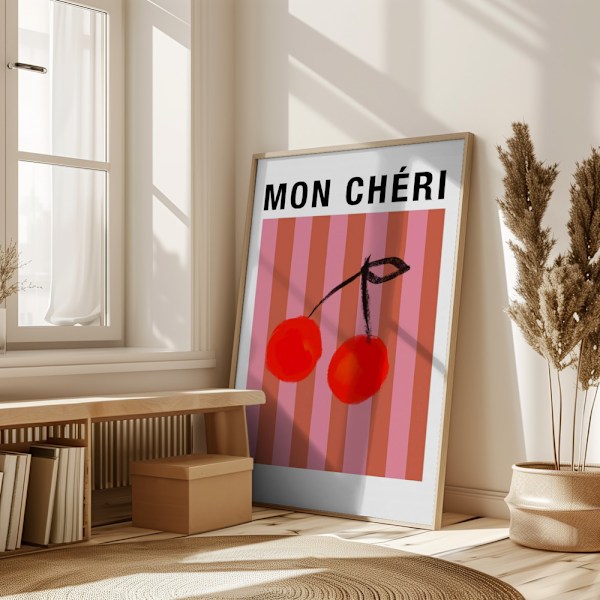 Stripedcherries Ratioiso Poster 50x70 cm