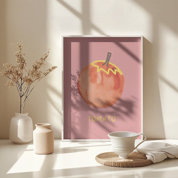 Tomato in Pink Poster 30x40 cm