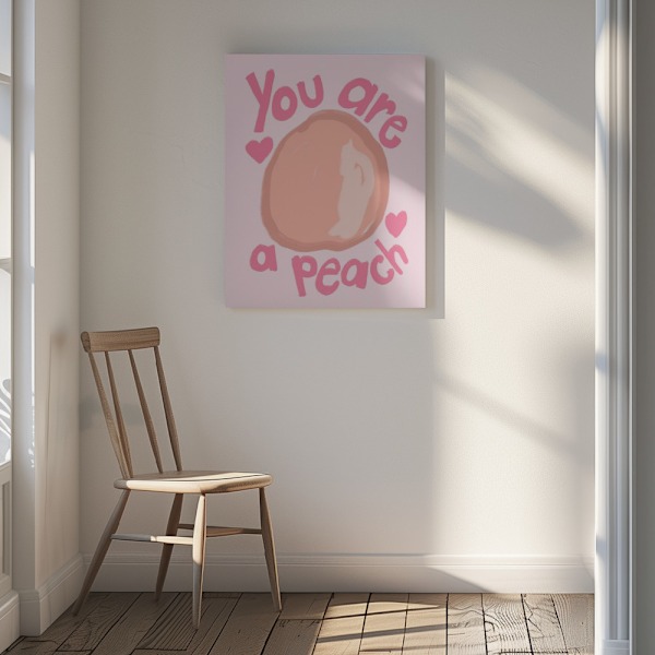 Peach Canvastavla 30x40 cm