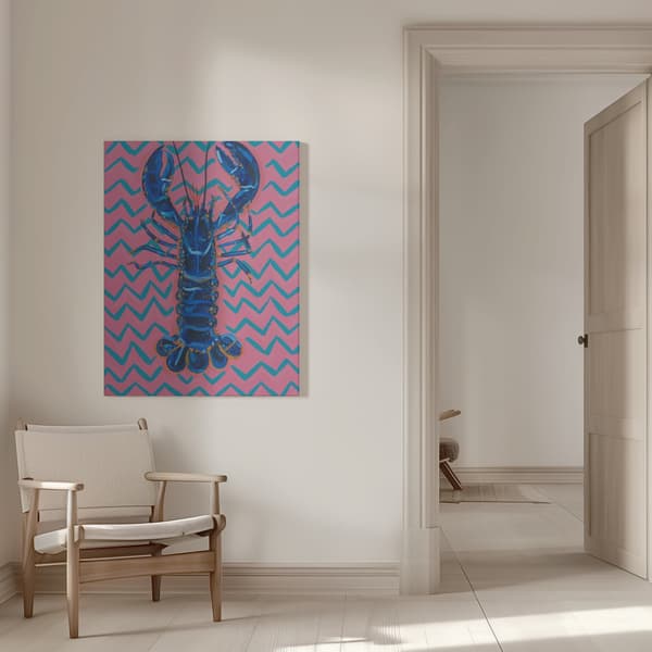 Lobster On Zigzag Canvastavla 50x70 cm