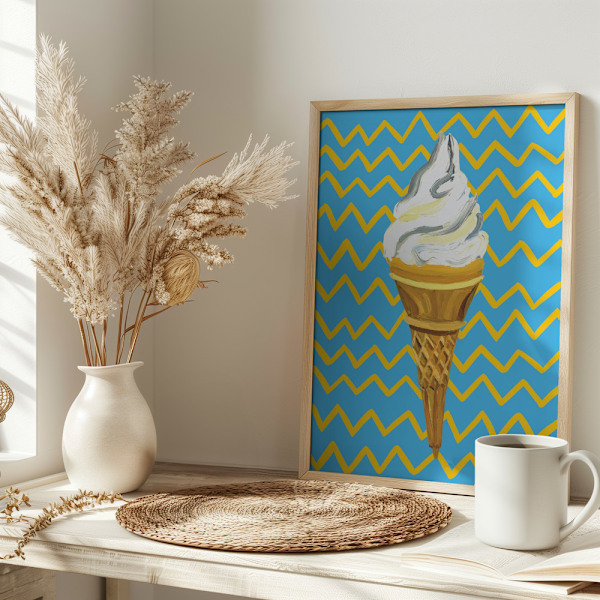 Ice Cream Blue Poster 30x40 cm