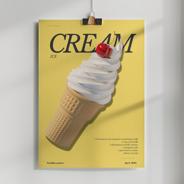 Cherry on Top Ice Cream Poster 50x70 cm