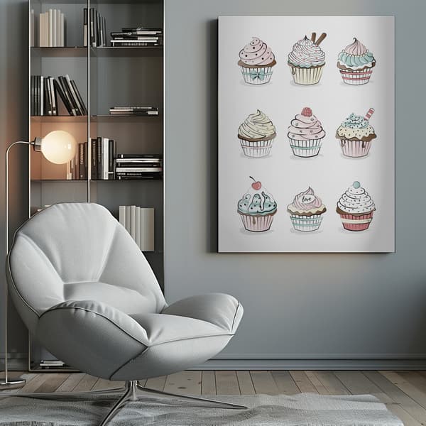 Cupcakes Canvastavla 50x70 cm