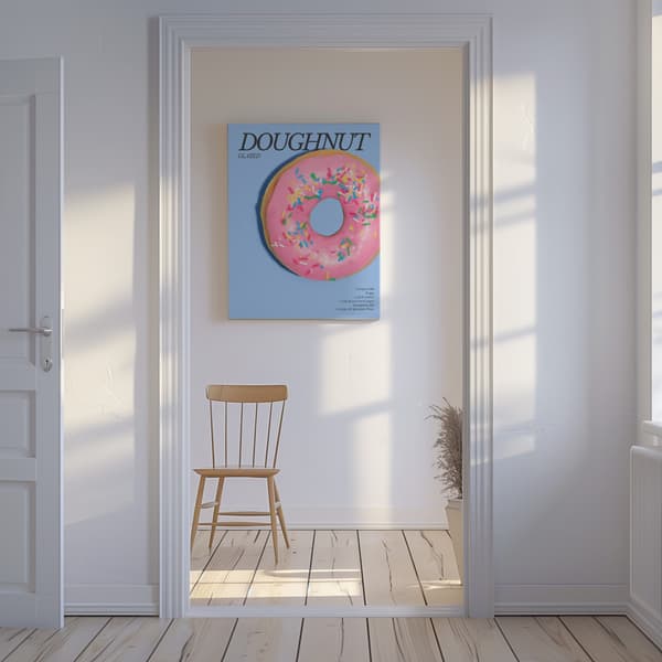 Pink Glaze Doughnut Canvastavla 50x70 cm
