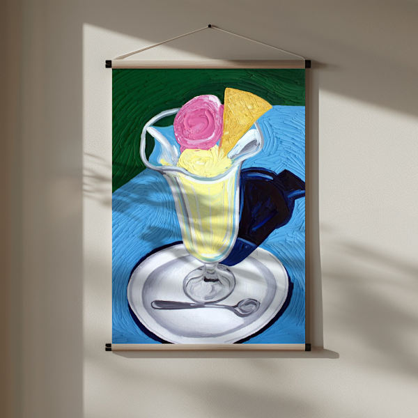 Raspberry and Vanilla Ice Cream Poster 30x40 cm