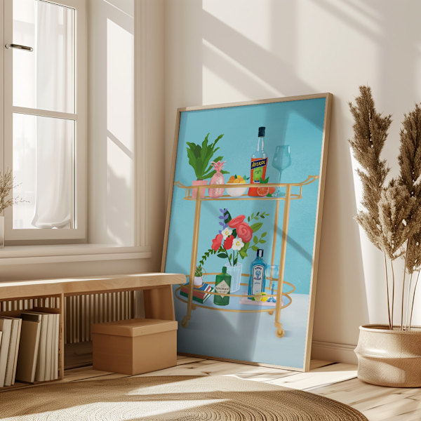 Bar Cart Poster 50x70 cm