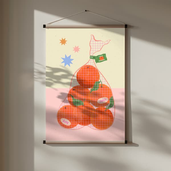Fresh and Ripe Oranges Poster 30x40 cm
