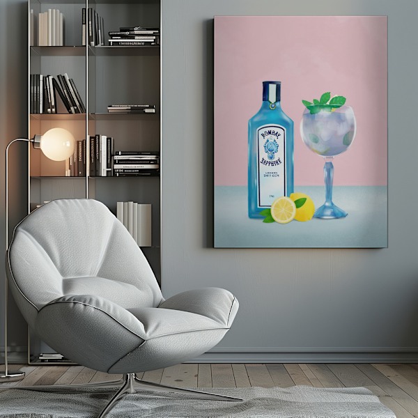 Gin Cocktail Canvastavla 50x70 cm