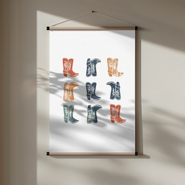 Cowboy boots Pattern Poster 30x40 cm