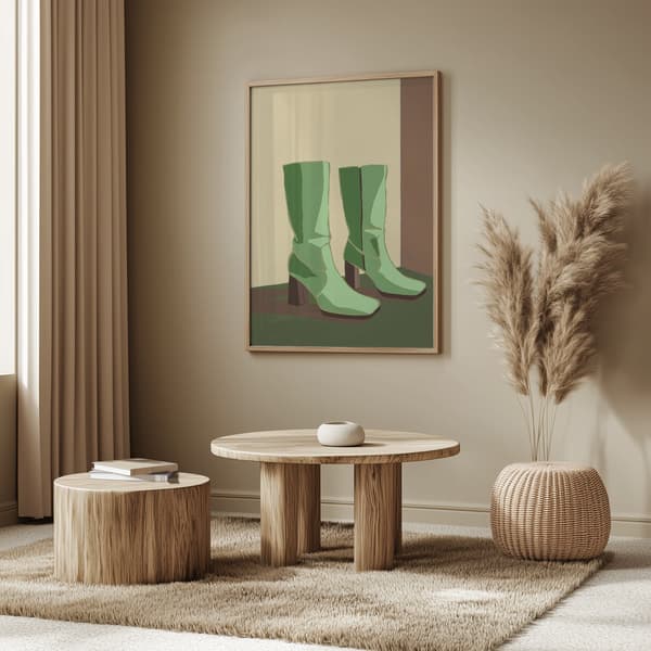 Green boots Poster 50x70 cm