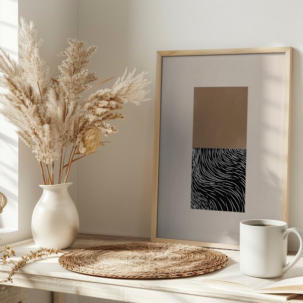 White Wave Art No.1 Poster 30x40 cm