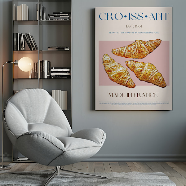 Croissant Print Canvastavla 50x70 cm