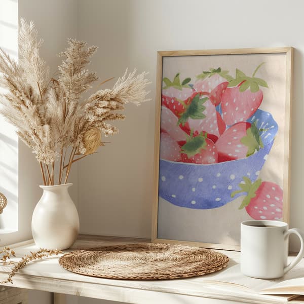 Erdbeeren in Schale Poster 30x40 cm
