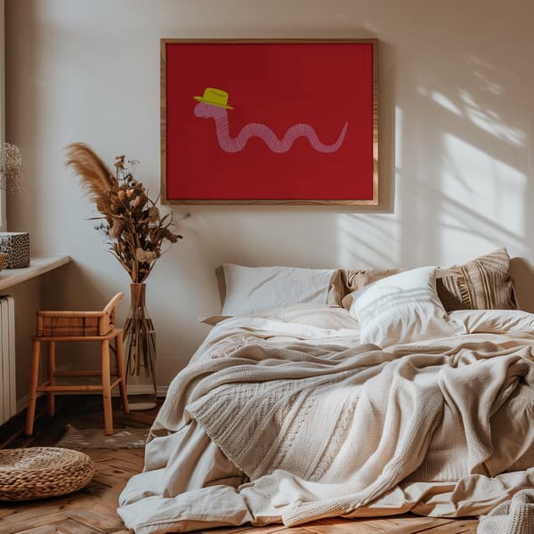 Wiggly Western Worm Poster 40x30 cm