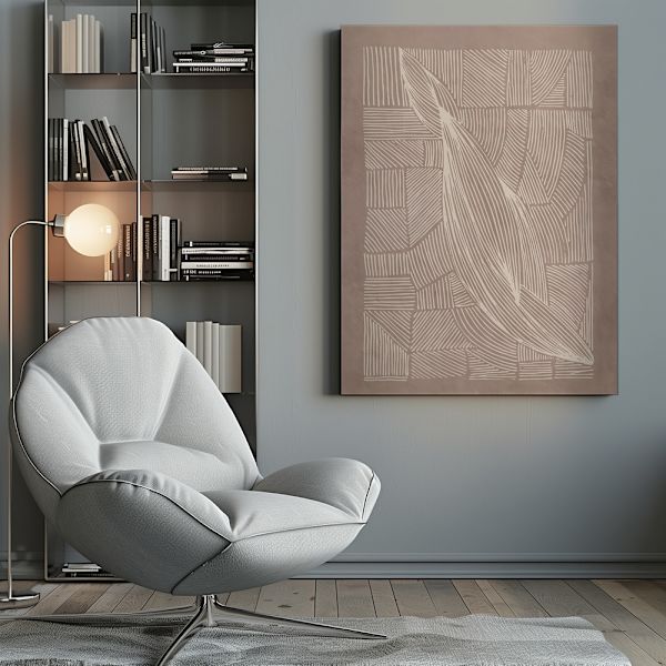 Abstract Irregular Lines Canvastavla 50x70 cm